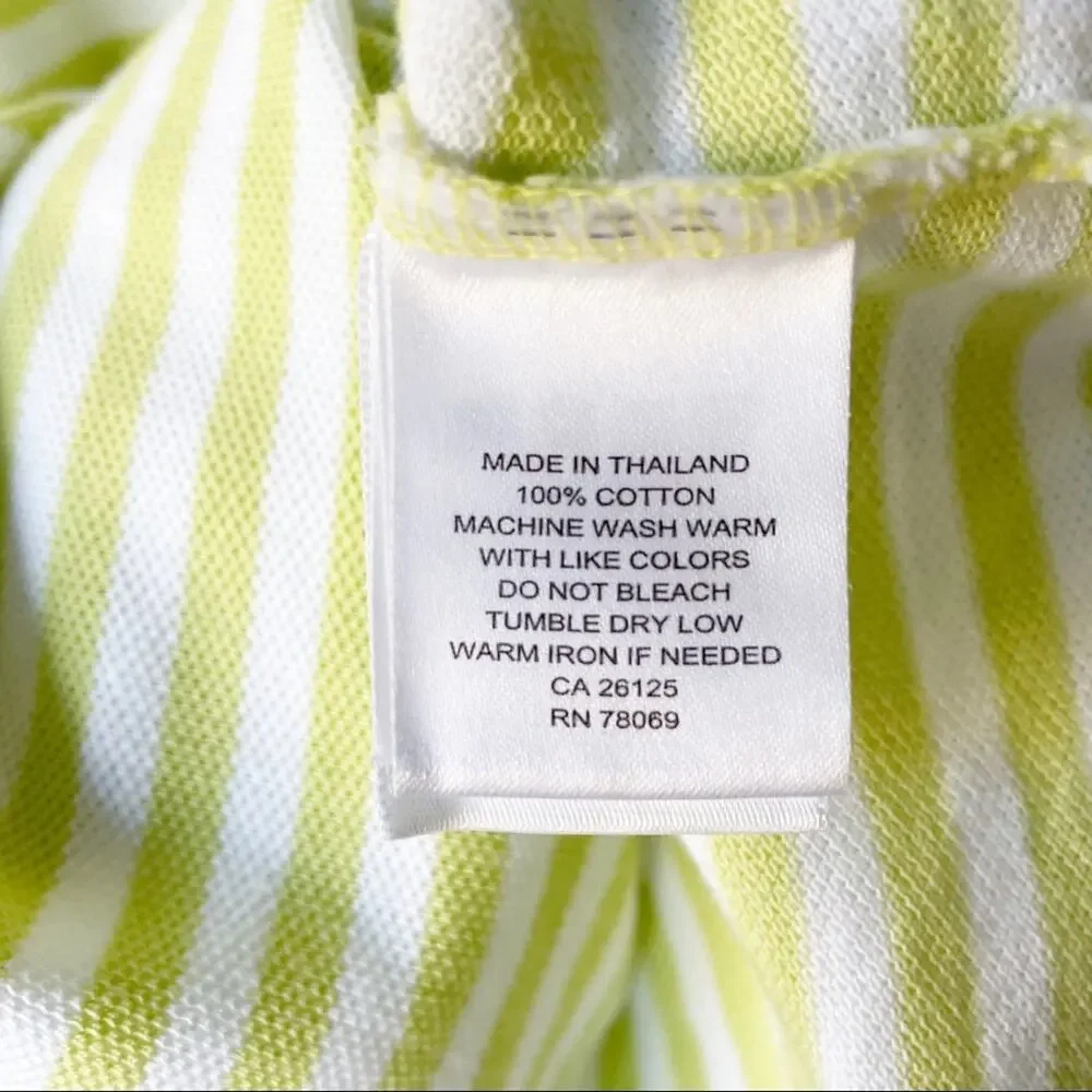 Ashworth Polo Shirt Men's Large Green Activewear Golf EZ Tech Striped NWT
